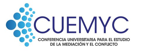Logotip Conferència Universitària per a l'Estudi de la Mediació i el Conflicte.